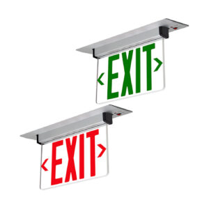 Aluminum Housing Edge Lit Exit Sign Recessed - Ecolite LED Lighting